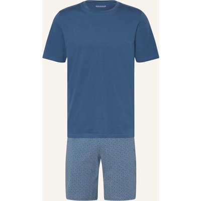 Schiesser Shorty-Schlafanzug Casual Essentials blau