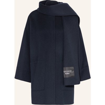 Weekend Max Mara Wollmantel Fulcro Mit Abnehmbarem Schal blau