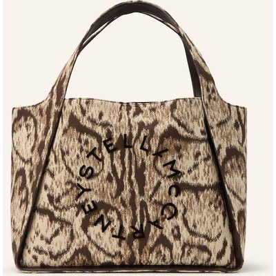 Stella Mccartney Shopper Logo Cloud Leopard Large Mit Pouch braun