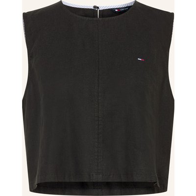 Tommy Jeans Top Mit Leinen schwarz