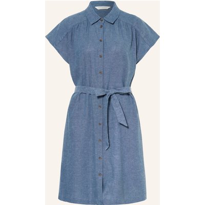 Msch Copenhagen Hemdblusenkleid Mschviana Ginia Mit Leinen blau
