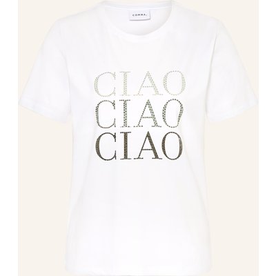 Comma T-Shirt Mit Schmucksteinen weiss