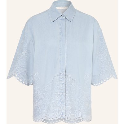 Zimmermann Blusenshirt Daylight In Jeansoptik Mit Lochspitze blau