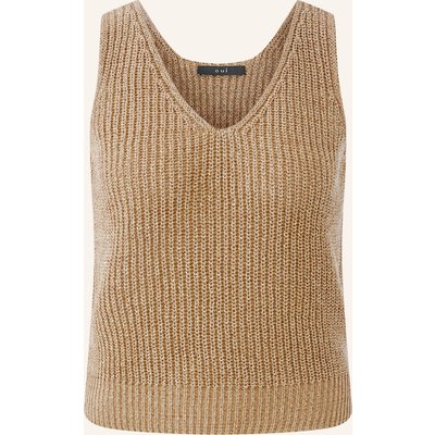 Oui Stricktop Mit Glitzergarn braun