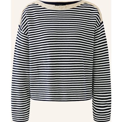 Oui Pullover Mit Pailletten blau