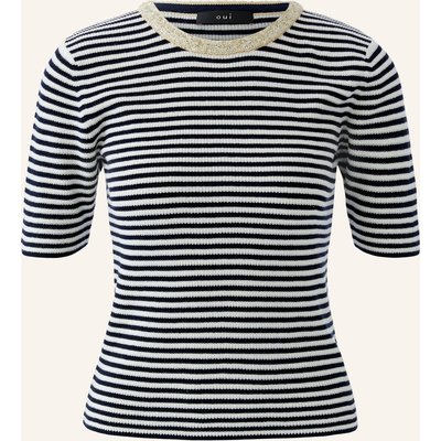 Oui Strickshirt Mit Pailletten blau