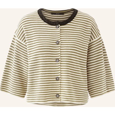 Oui Strickjacke Mit Pailletten gruen