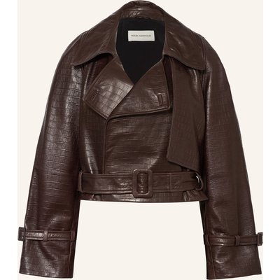 Nour Hammour Lederjacke Hatti braun