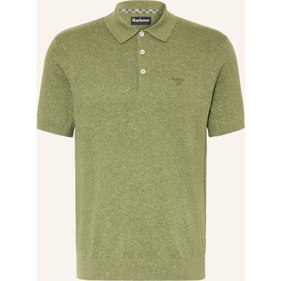 Barbour Strick-Poloshirt Muston Mit Leinen gruen