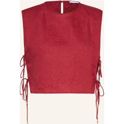 Mrs & Hugs Cropped-Shirt Aus Leinen rot