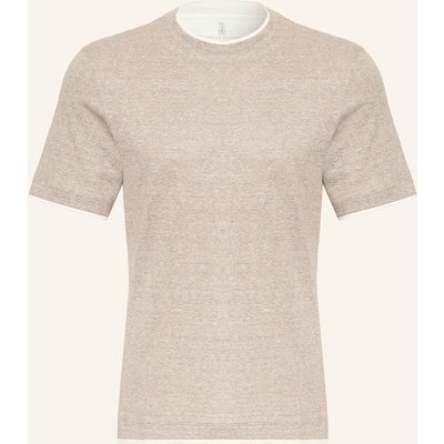 Brunello Cucinelli T-Shirt Mit Leinen beige