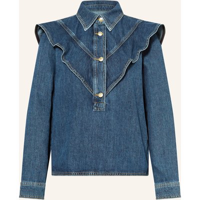 Mos Mosh Blusenshirt Mmirina Mit Volants blau
