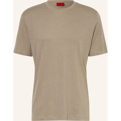 Hugo T-Shirt Dulerostee Mit Leinen braun