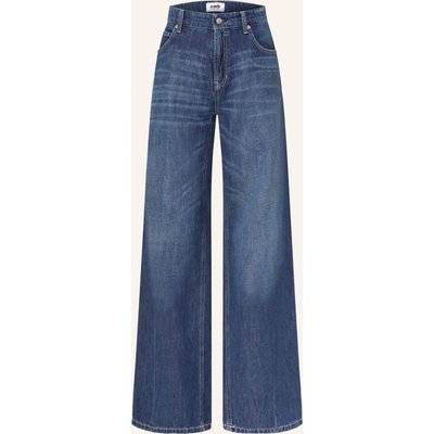 Cambio Wide Leg Jeans Palazzo Mit Leinen blau
