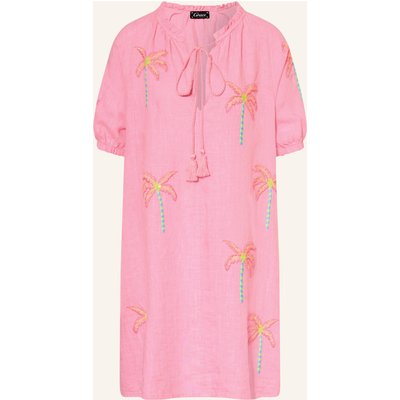 Grace Leinenkleid Mit Pailletten pink