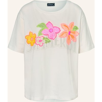 Grace T-Shirt Mit Pailletten weiss