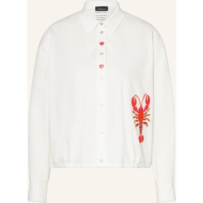 Grace Hemdbluse Mit Pailletten Und Schmuckstein weiss