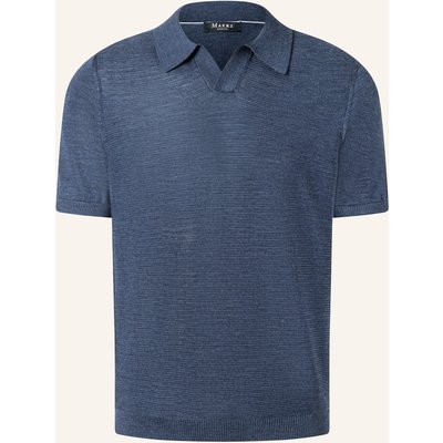 Maerz Muenchen Strick-Poloshirt blau