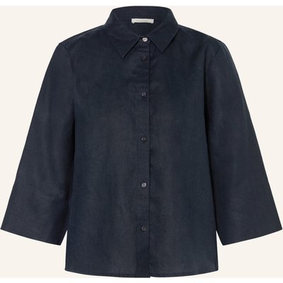 Lilienfels Hemdbluse Aus Leinen Mit 3/4-Arm blau