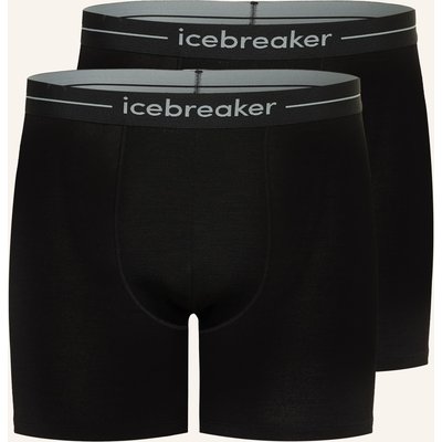 Icebreaker 2er-Pack Funktionswäsche-Boxershorts Anatomica Aus Merinowolle schwarz