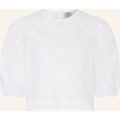 Berwin & Wolff Dirndlbluse Mit 3/4-Arm Und Mit Spitze weiss