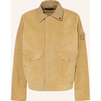 Stone Island Lederjacke Ghost beige