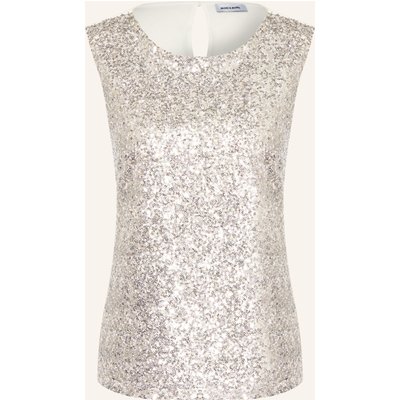 More & More Top Mit Pailletten weiss