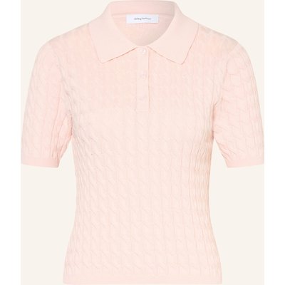 Darling Harbour Strick-Poloshirt rosa