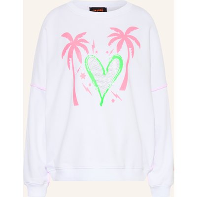 Miss Goodlife Oversized-Sweatshirt Mit Schmucksteinen weiss