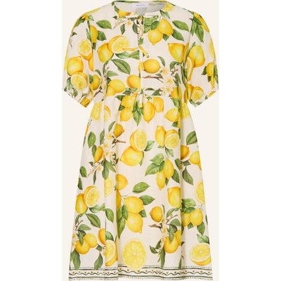 Darling Harbour Kleid Mit Leinen weiss