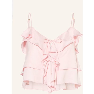 Ninety-9 Cropped-Top Romantic Mit Volants rosa