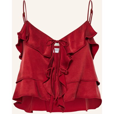 Ninety-9 Cropped-Top Romantic Mit Volants rot
