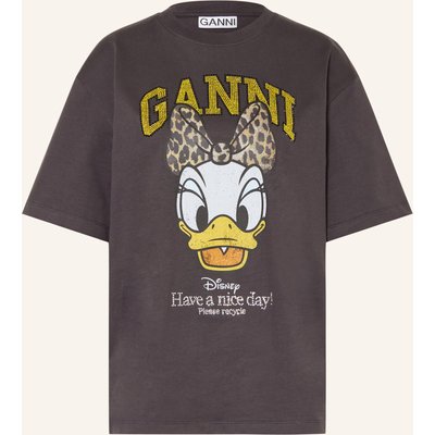Ganni T-Shirt Mit Schmucksteinen grau