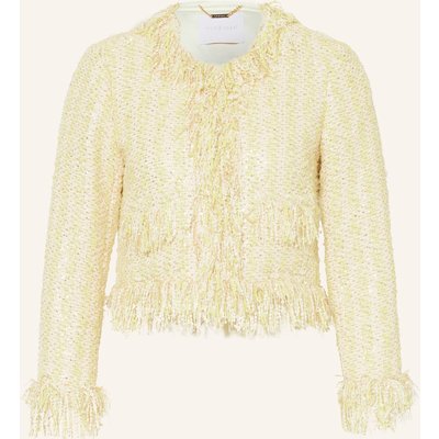 Rich & Royal Kastenjacke Aus Bouclé Mit Pailletten gelb