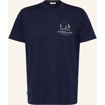 Icebreaker Funktionsshirt Merino 150 Tech Lite Peaceful Pass Aus Merinowolle blau