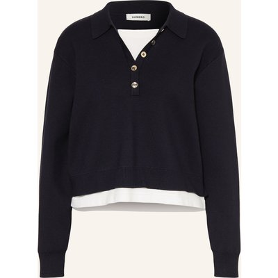 Sandro Pullover Im Materialmix blau