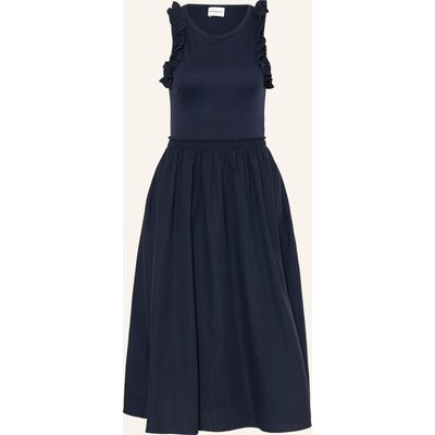 Claudie Pierlot Kleid Im Materialmix Mit Rüschen blau
