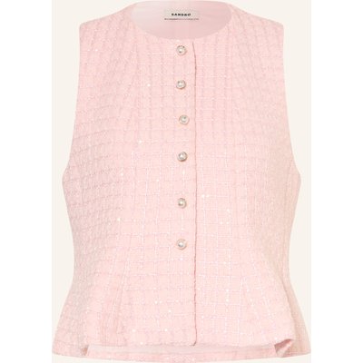 Sandro Bouclé-Weste Mit Pailletten pink