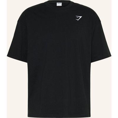 Gymshark Oversized-Shirt Crest schwarz