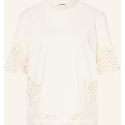 Sandro T-Shirt Mit Spitze weiss