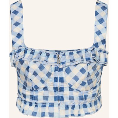 Sandro Cropped-Top Mit Rüschen weiss