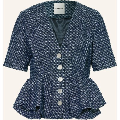 Sandro Blazer Mit Pailletten blau