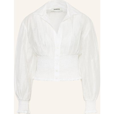 Sandro Hemdbluse Aus Leinen weiss