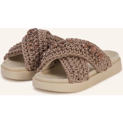 Inuikii Pantoletten Mit Schmucksteinen beige