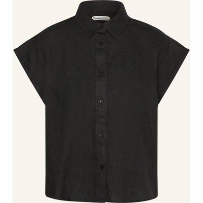 Knowledgecotton Apparel Hemdbluse Aster Aus Leinen schwarz