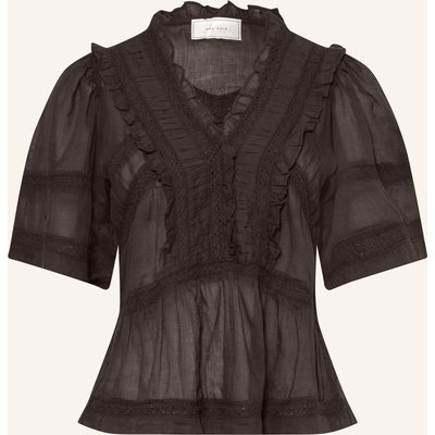 Neo Noir Blusenshirt Evienne Mit Rüschen braun