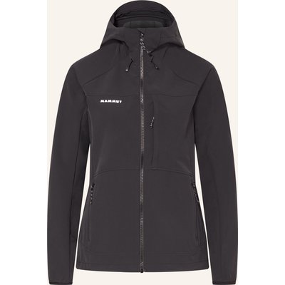 Mammut Softshell-Jacke Ultimate Comfort So Hooded schwarz