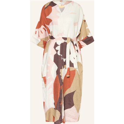 Knowledgecotton Apparel Leinenkleid Mit 3/4-Arm gruen