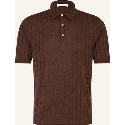 Boglioli Strick-Poloshirt braun