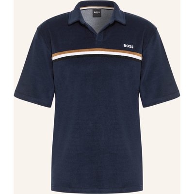 Boss Frottee-Poloshirt Iconic blau